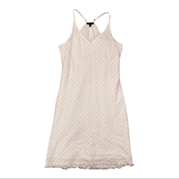 ATM Anthony Thomas Melillo Linen V Neck Sleeveless Stripe Midi Dress - Picture 6 of 11